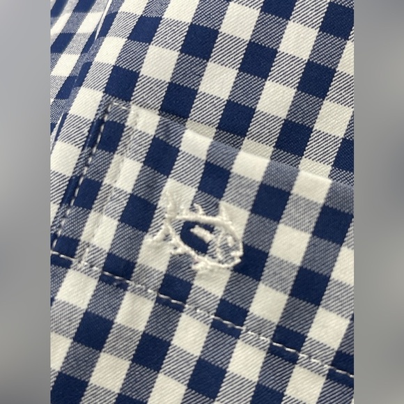 Southern Tide Gingham Intercoastal Sport Button Down Shirt in Yacht Blue XL - Picture 10 of 10